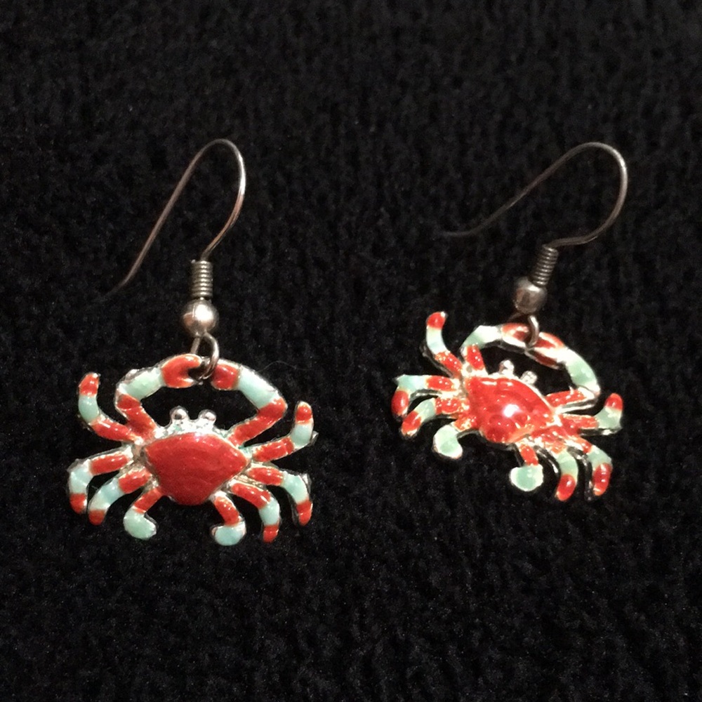 Crab earrings.